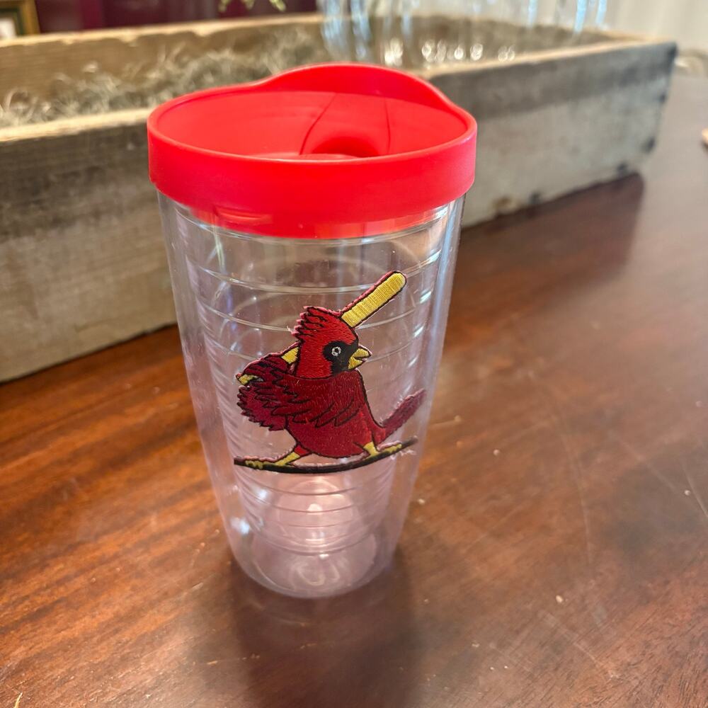 St Louis Cardinals Tumbler 16oz Insulated Travel Cup Mug With Red Lid MLB